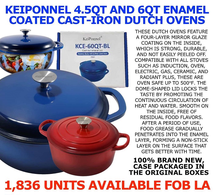 49997 - KeiPonnel 4.5qt & 6qt Cast-Iron Dutch Ovens USA